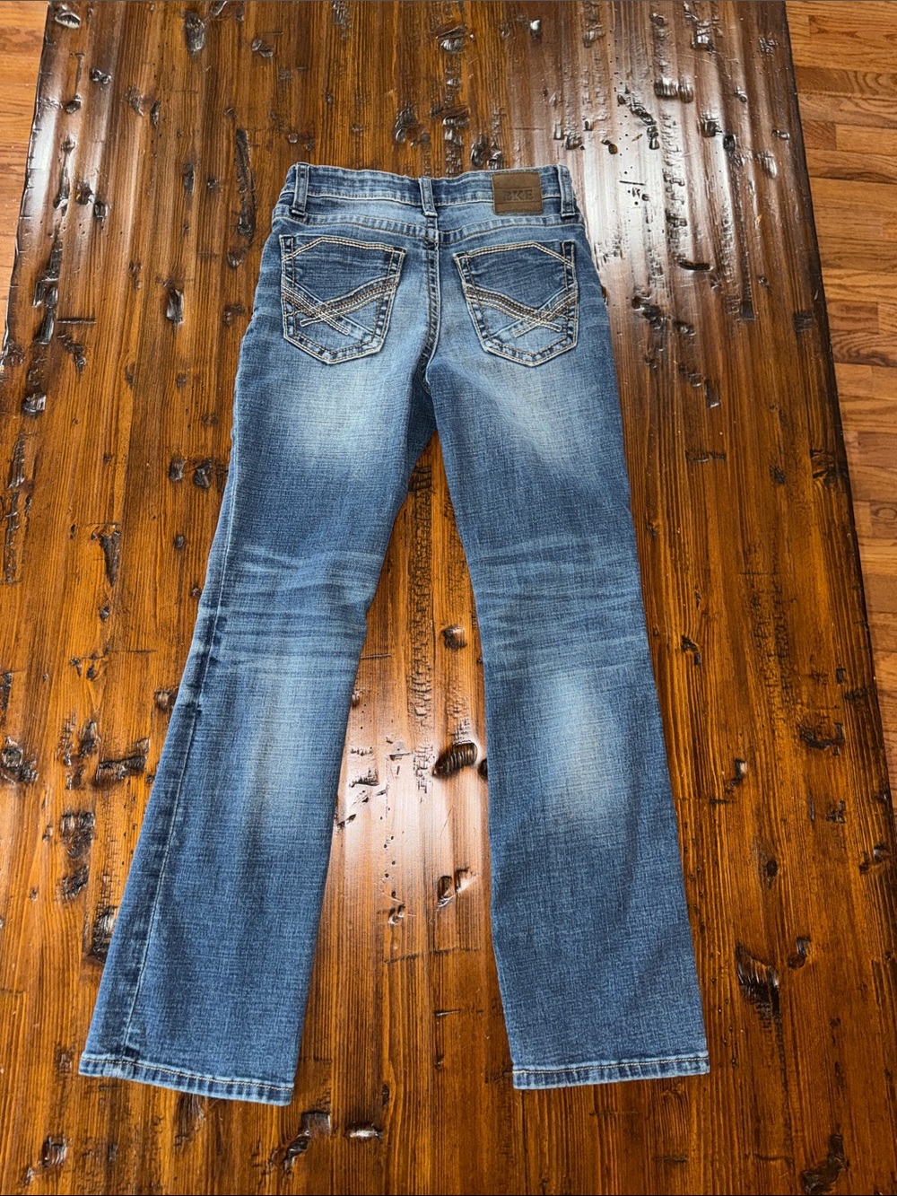 BKE DENIM CONNER SIZE 10 BOOTLEG JEANS BOYS LIKE NEW - Picture 2 of 16